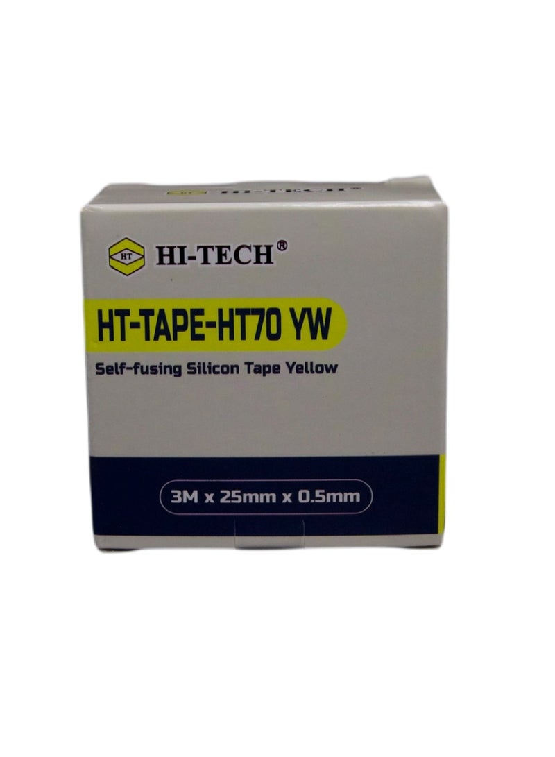 هاي-تيك شريط سيليكون HI-TECH - شريط سيليكون ذاتي الانصهار، مقاوم للماء ومقاوم للحرارة للعزل الكهربائي، والإصلاحات الطارئة، وتسريبات الرادياتير. - Image 1