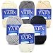YARFOFUN 6 Pack Beginners Crochet Yarn Black Grey Beige White Cotton Nylon Blend Yarn for Crocheting Knitting with EasytoSee Stitches Black White Series - Image 2