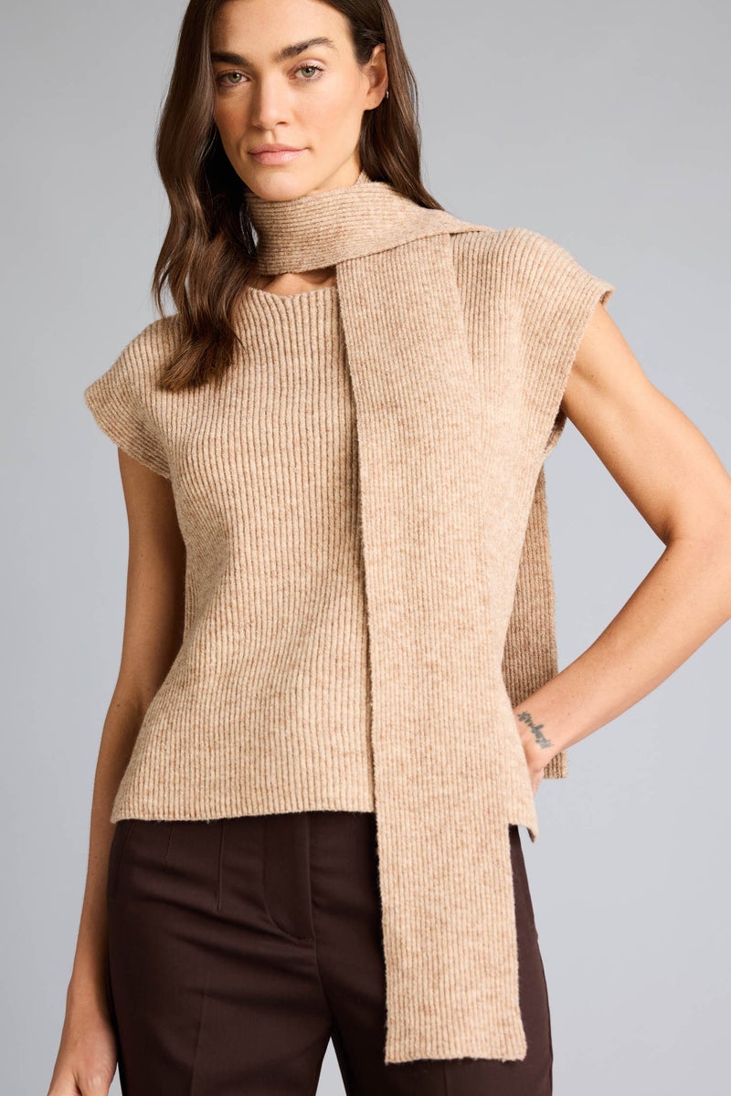 DeFacto Beige Woman Regular Fit Ribbed Vest Casual - Image 1