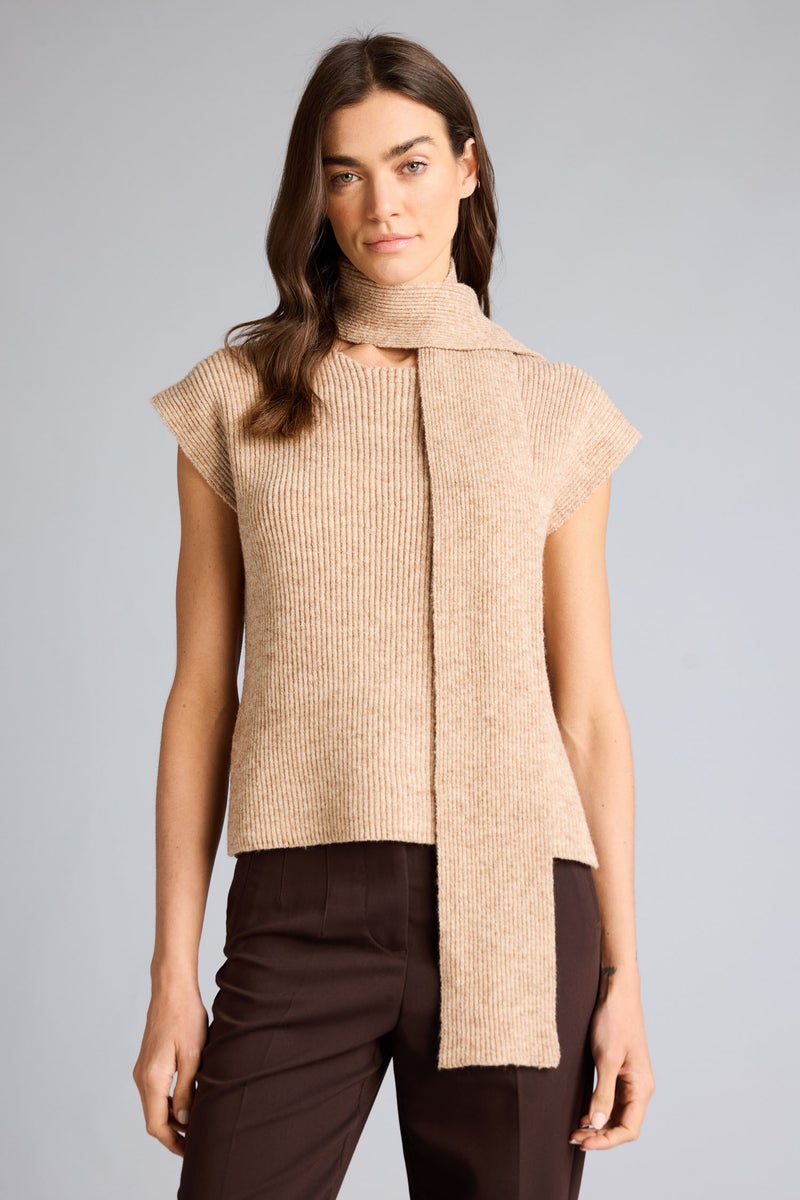 DeFacto Beige Woman Regular Fit Ribbed Vest Casual - Image 3