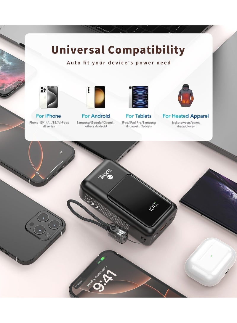 Zoom Plus FALCON ZP16 Power Bank 20000mAh | 22.5W Fast Charging | LED Digital Display | Dual Output | PD & QC Fast Charge | Portable High-Capacity Power Bank - Image 3