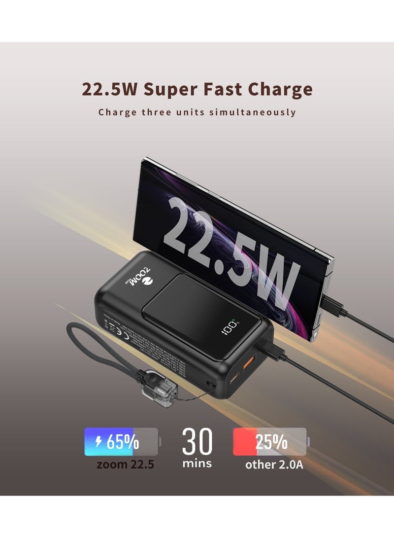Zoom Plus FALCON ZP16 Power Bank 20000mAh | 22.5W Fast Charging | LED Digital Display | Dual Output | PD & QC Fast Charge | Portable High-Capacity Power Bank - Image 2
