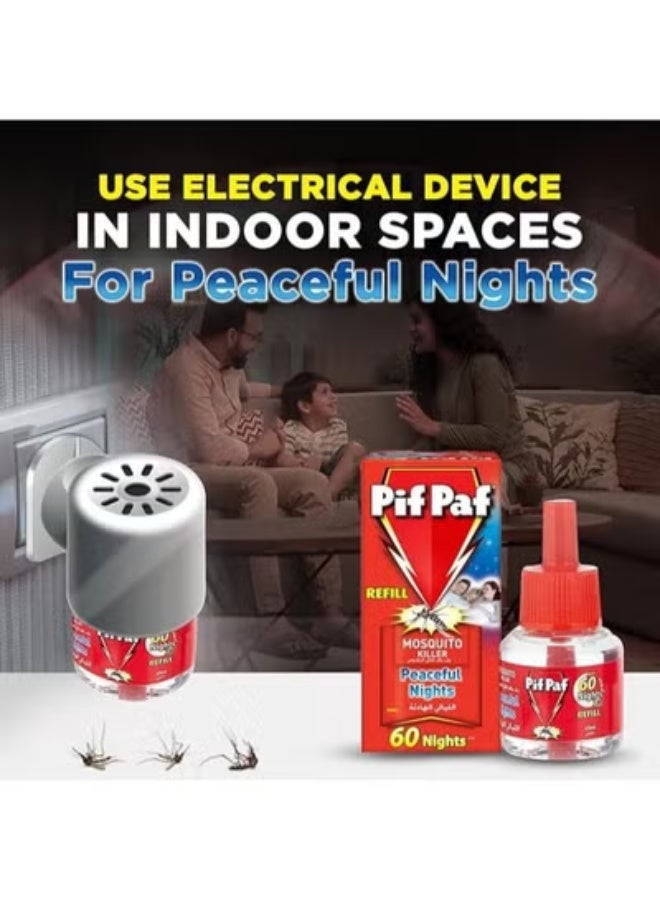 Pif Paf 2PCs  Pif Paf Mosquito Killer Liquid Electric Device Kit 60 Nights Refill 45ml - Image 3