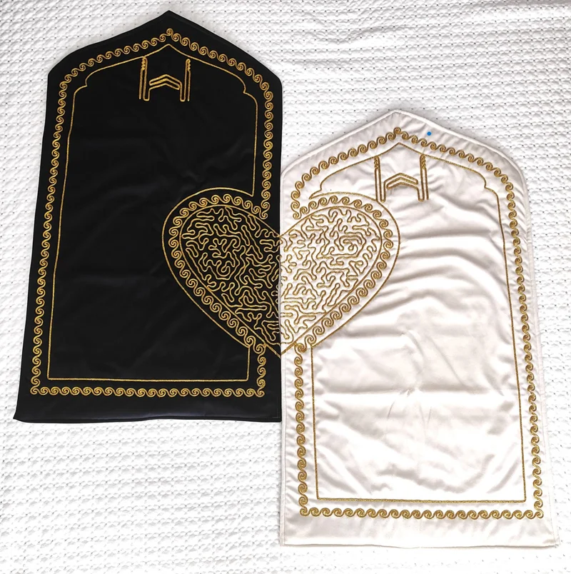 Dilex Heart Prayer Rug Paired Double Prayer Rug Bride Groom Bundle with Prayer Beads Gift Dowry Box