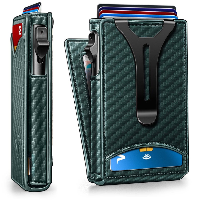 BULLIANT Men Wallet,Money Clip Wallet Slim For Gift Men 9Cards-Metal Credit Card Case in Magnetic Leather Flip - Image 1