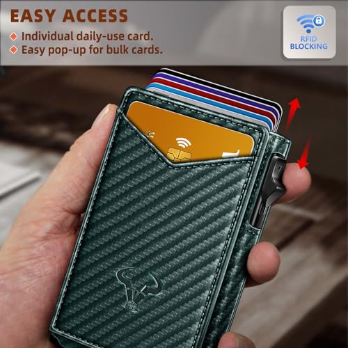 BULLIANT Men Wallet,Money Clip Wallet Slim For Gift Men 9Cards-Metal Credit Card Case in Magnetic Leather Flip - Image 4