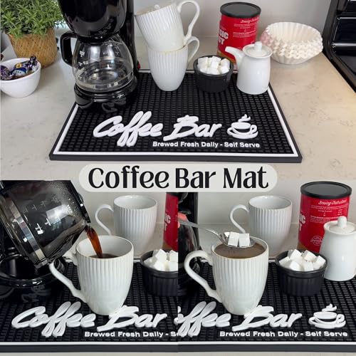CALUVAR Brewed Fresh Daily Silicone Coffee Bar Mat 18x12 in, Self Serve Coffee Station Sign Mat, Hostess Gift, Farmhouse Kitchen Decor, Non-Slip Espresso Machine Mat, Barista Accessories - Image 5