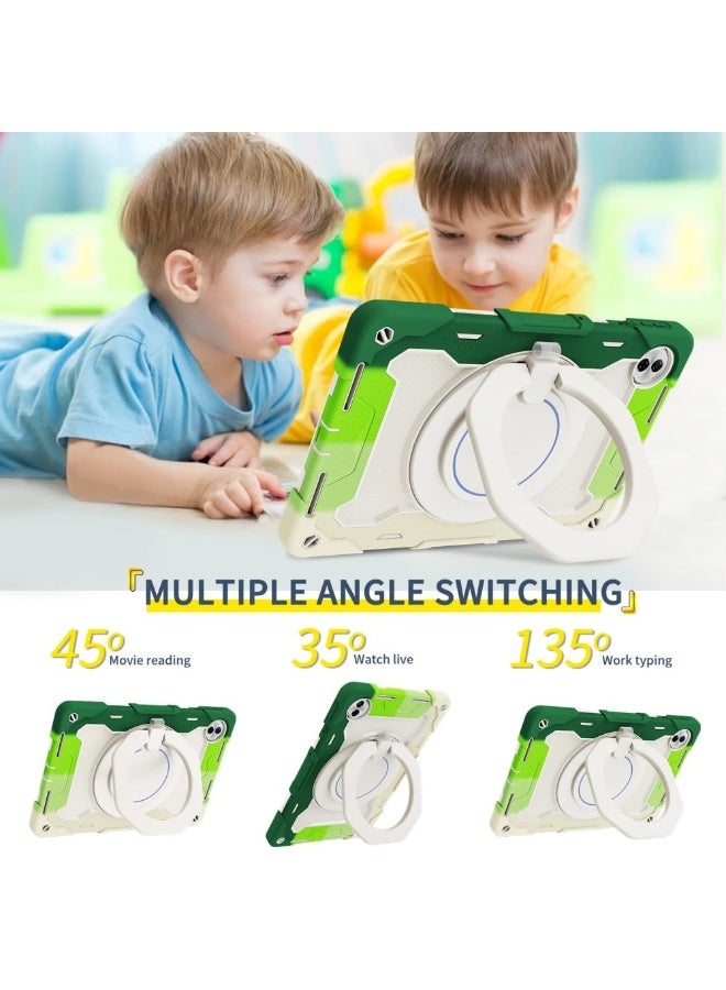 عام غطاء أطفال لهونور باد 10 12.1 بوصة 2025، غلاف 3 طبقات متين مقاوم للصدمات من البلاستيك الصلب والسيليكون، مع مقبض حلقي دوار 360 درجة وحامل، مزود بحزام كتف. - Image 2