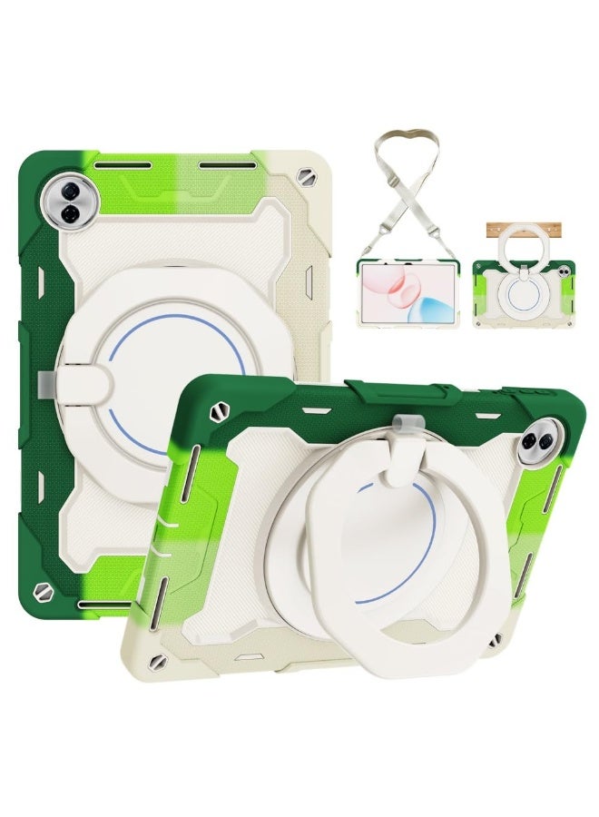 عام غطاء أطفال لهونور باد 10 12.1 بوصة 2025، غلاف 3 طبقات متين مقاوم للصدمات من البلاستيك الصلب والسيليكون، مع مقبض حلقي دوار 360 درجة وحامل، مزود بحزام كتف. - Image 1