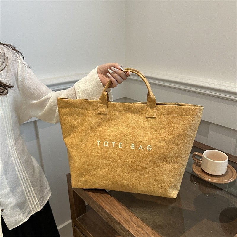 Tote Bag Vintage Dupont Letter Casual All-Match Handbag Minimalist Transparent Simple Commuting Large Capacity Bag For Women - Image 2