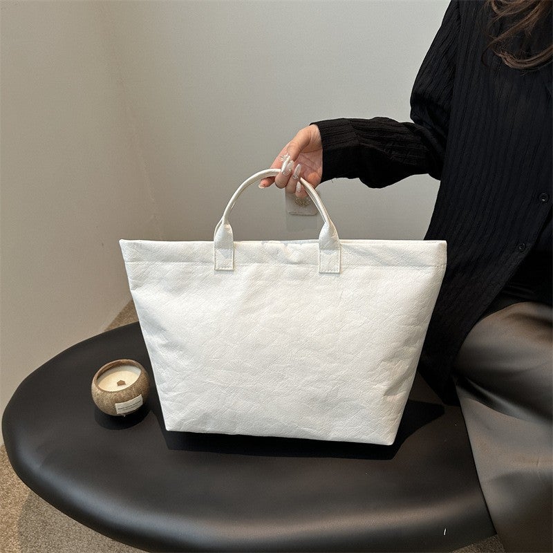 Tote Bag Vintage Dupont Letter Casual All-Match Handbag Minimalist Transparent Simple Commuting Large Capacity Bag For Women - Image 4
