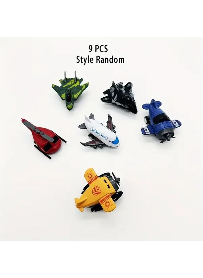 9pcs Mini Airplane Pull Back Car Toys Friction Powered Vehicles Birthday Party Favors - Image 1