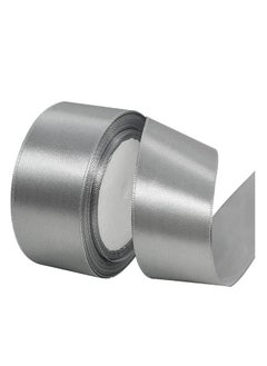 Unique Silver Ribbon 1-1/2 Inch, 25 Yards Grey Satin Fabric Ribbons for Gift Wrapping, Christmas Garland, Christmas Tree Ornaments, Bows Making, DIY Crafts, Sewing Projects and Wedding Party  - Image 1