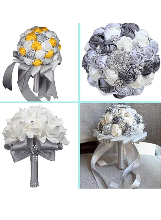 Silver Ribbon 1-1/2 Inch, 25 Yards Grey Satin Fabric Ribbons for Gift Wrapping, Christmas Garland, Christmas Tree Ornaments, Bows Making, DIY Crafts, Sewing Projects and Wedding Party - Image 3