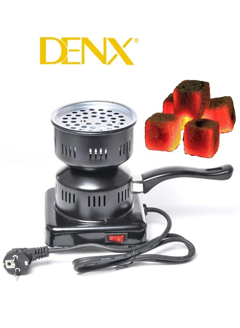 Denx Electric charcoal Burner Featuring a Stylish and Modern Design in Black - Image 1