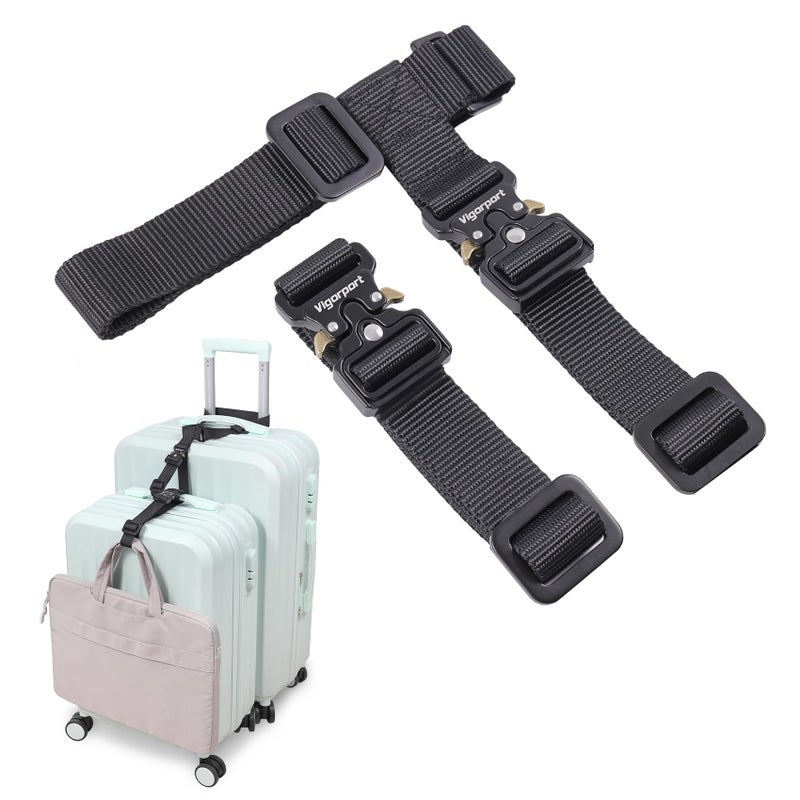 Vigorport Luggage Straps, Luggage Connector Straps for Suitcases Add A Bag and Connect Your 2 Suitcases Together Adjustable Attachment Accessories Belts (1'' Width S Size) - Image 1