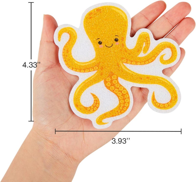 Secopad Non Slip Bathtub Stickers, 14 PCS Large Sea Adhesive Kids Anti Slip Decal Treads for Shower and Bath Tub with Premium Scraper - Image 4