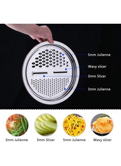 Mishrit Mishrit 5 in 1 Graters & Slicer, Bowl with Strainer Bowl l Piller and Greater l Stainless Steel Bowl l Rice Strainer for Kitchen.  - Image 2