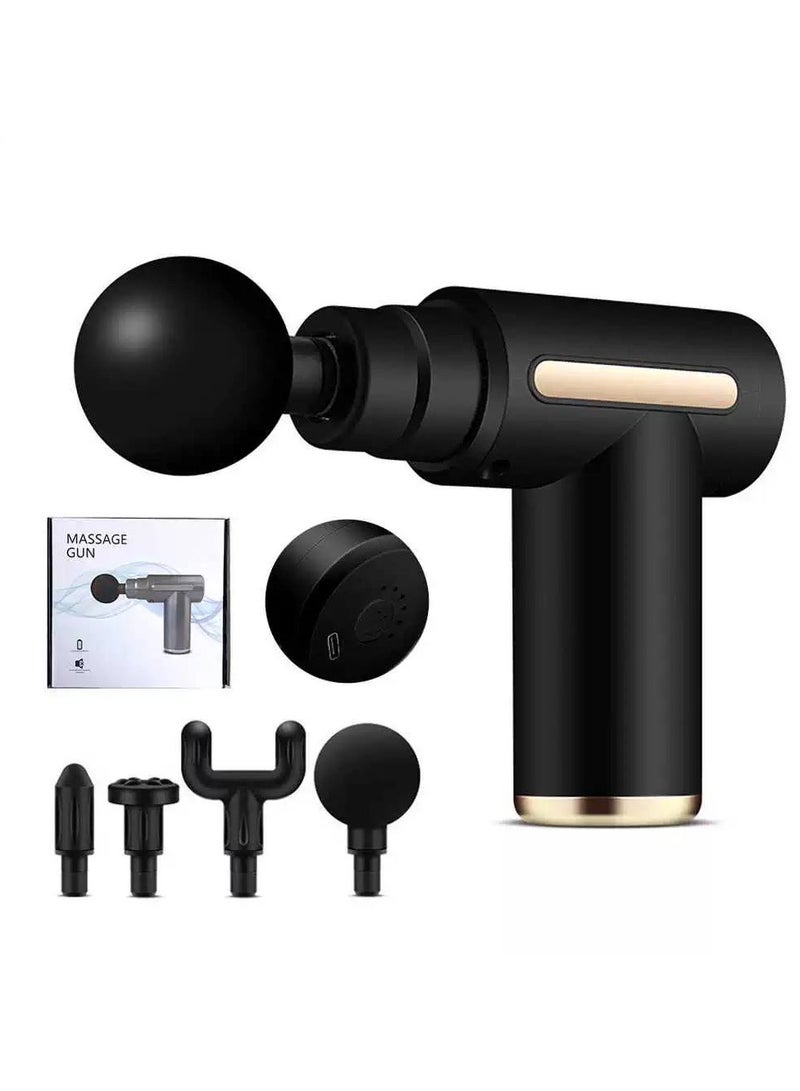 Muscle Massage Gun, Mini Massage Gun Professional Portable Massage Gun with Gun Low Noise Type C Charging 6 Speed 4 Massage Heads, Back and Neck Massager  - Image 1