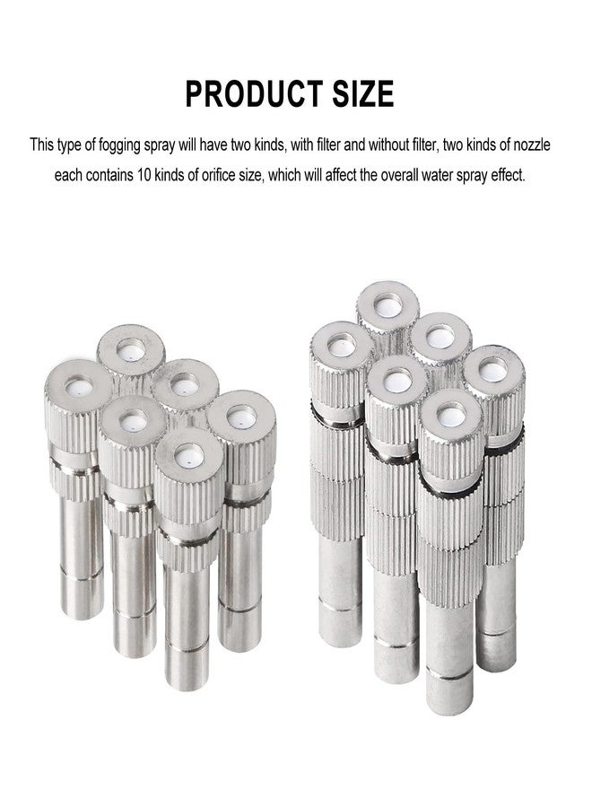 Wexecon 20pcs Brass Mister Nozzles, 6mm Misting Nozzles for Outdoor Cooling System, Landscaping, Air Humidification, Greenhouse Irrigation (with Filter, 0.006"/0.15mm Orifice) - Image 3