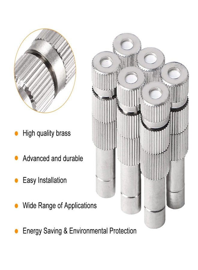 Wexecon 20pcs Brass Mister Nozzles, 6mm Misting Nozzles for Outdoor Cooling System, Landscaping, Air Humidification, Greenhouse Irrigation (with Filter, 0.006"/0.15mm Orifice) - Image 5
