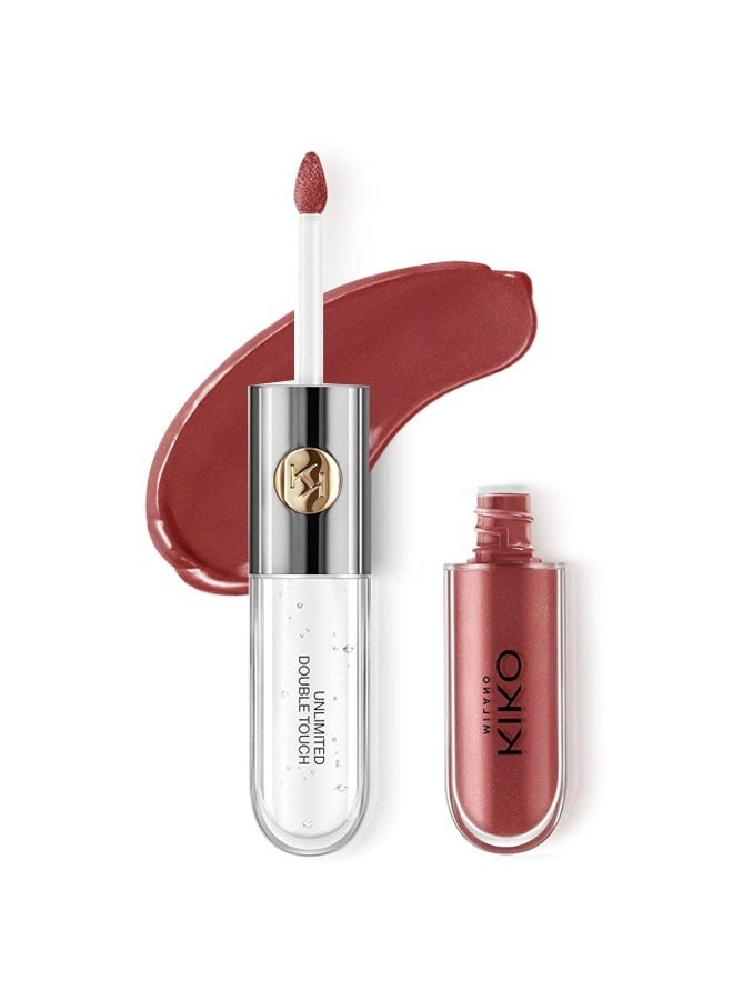 KIKO MILANO Unlimited Double Touch Lipstick Long Lasting Makeup Retention Lips Tint Liquid Lipsticks Waterproof Non-Stick Cup Lipgloss #108 - Image 1