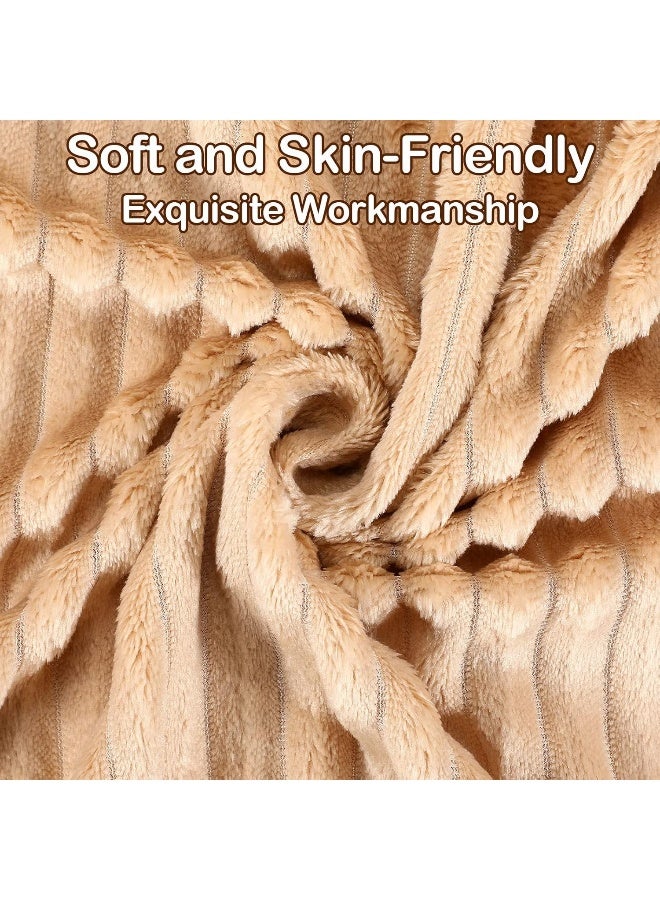 Reginary 8 Pcs Flannel Fuzzy Blankets 30 x 40 Inches Soft Warm and Lightweight Stripes Throw Blankets Fluffy Plush Microfiber Blanket for Couch Bed Sofa Chair Outdoor All Seasons, 8 Colors - Image 3