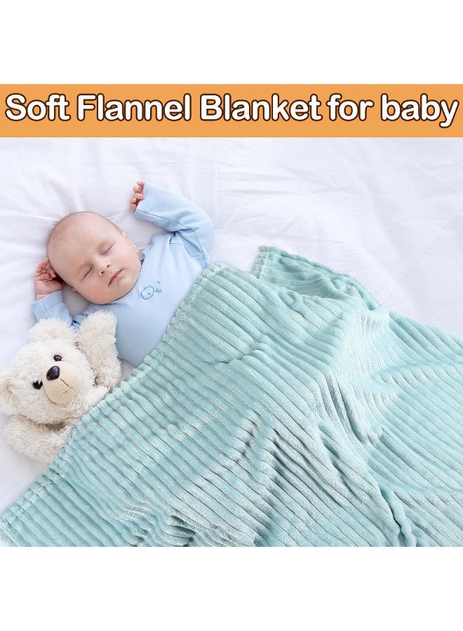 Reginary 8 Pcs Flannel Fuzzy Blankets 30 x 40 Inches Soft Warm and Lightweight Stripes Throw Blankets Fluffy Plush Microfiber Blanket for Couch Bed Sofa Chair Outdoor All Seasons, 8 Colors - Image 5