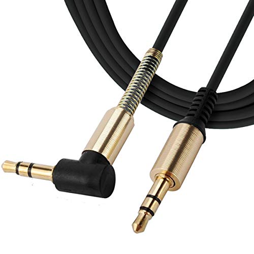 JacobsParts 3.5mm AUX Cable Car Stereo Audio Auxiliary Headphone Jack Cord Right Angle Male to Male, 3ft (Black) - Image 2