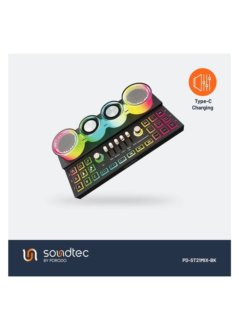 بورودو مكبر صوت متعدد المنصات من Porodo Soundtec Audiolink - أسود  - Image 3