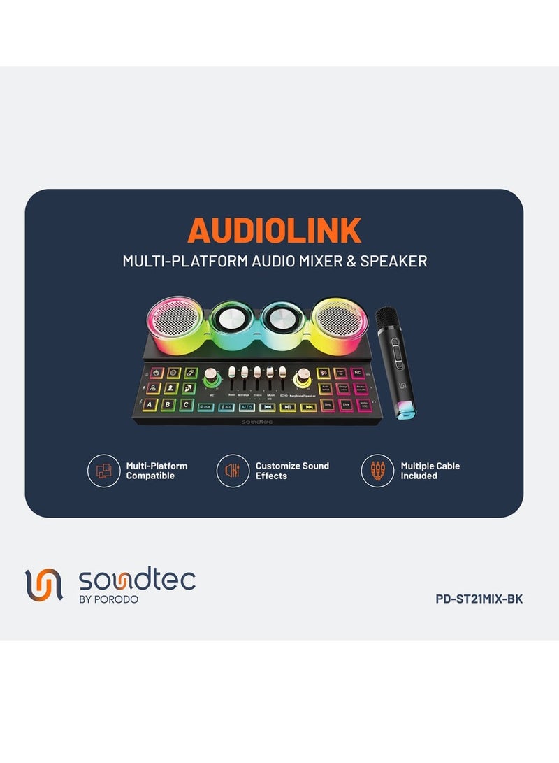 بورودو مكبر صوت متعدد المنصات من Porodo Soundtec Audiolink - أسود  - Image 4