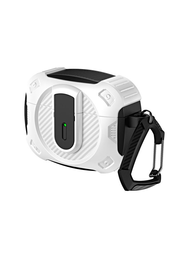 Loquat Suitable For Airpodspro Second Generation For AppleHeadset Protective Case Simple Mecha With Switch Wireless Charging Third Generation Drop-proof-Color:black And White-Model:airpods 1/2 Generation  - Image 1