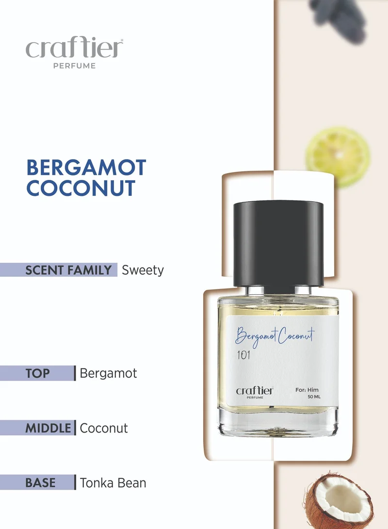 Craftier Perfume Inspired-Le Beau BERGAMOT COCONUT - Inspired of-LE BEAU, Eau De Parfum for Men - 50ml, Long Lasting Sweety Fragrance Upto 24 Hrs, Travel Size Men's Perfume for Men | Best Price UAE