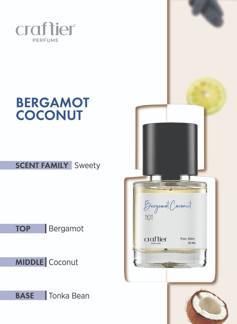 Craftier Perfume BERGAMOT COCONUT - Inspired of-LE BEAU, Eau De Parfum for Men - 50ml, Long Lasting Sweety Fragrance Upto 24 Hrs, Travel Size Men's Perfume - Image 3