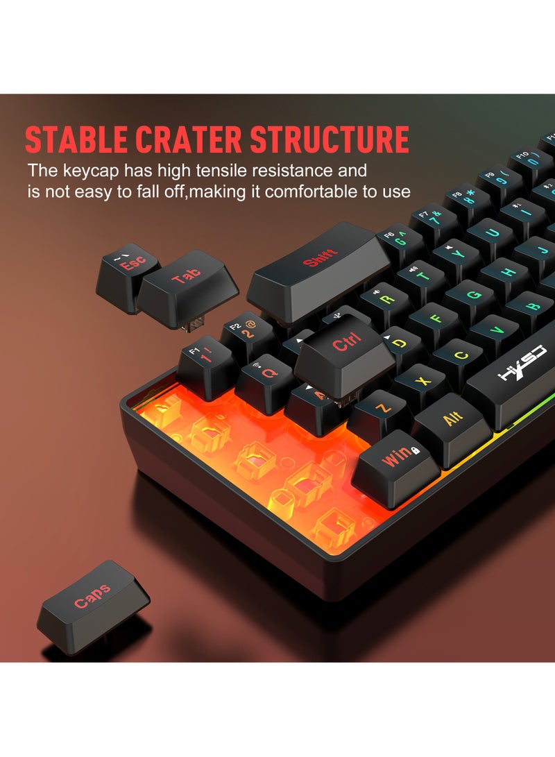 HXSJ L500 Wired/Wireless/Bluetooth Tri Modes Gaming Keyboard and T90 Wireless Gaming Mouse Set  - Image 4