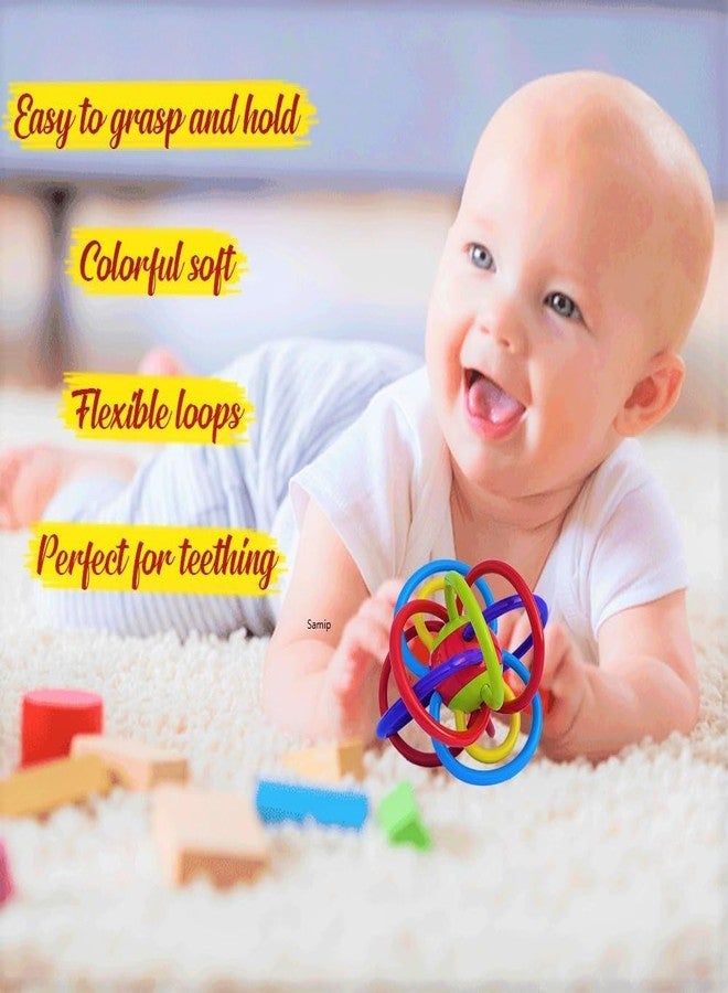 Samip Loops Teething Ring - Teether Rings with Rattle Sound Toys for New Born Baby, Silicone Rings Loop Teether for Baby, Infant Teething Ring Toys (Multicolor) - Image 2