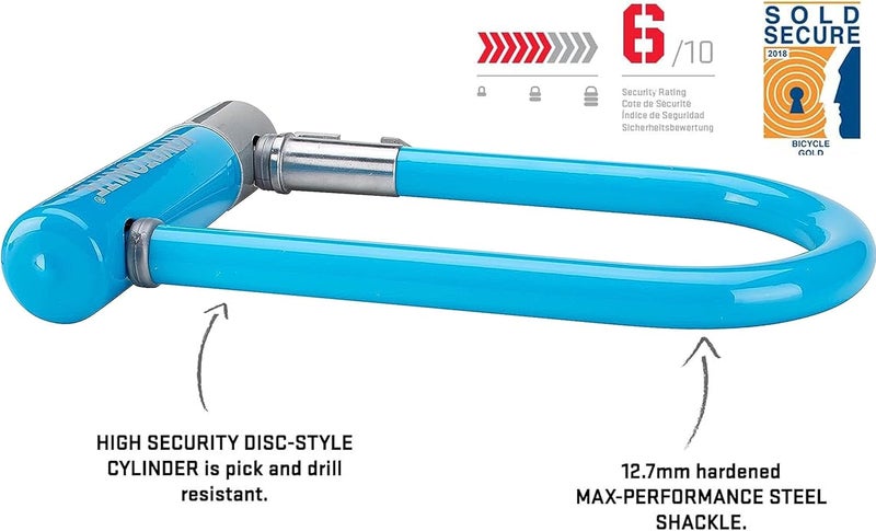 Kryptonite Kryptolok Mini-7 Bike U-Lock, Heavy Duty Anti-Theft Bicycle U Lock, 12.7mm Shackle with Mounting Bracket and Keys, High Security Lock for Bicycles Scooters, Light Blue - Image 2