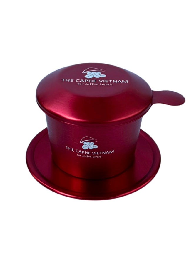 The Caphe Vietnam Coffee Phin Filter - Made with Aluminium | Red Vietnamese Phin Filter | Drip Coffee Maker | Reusable Filters  - Image 2