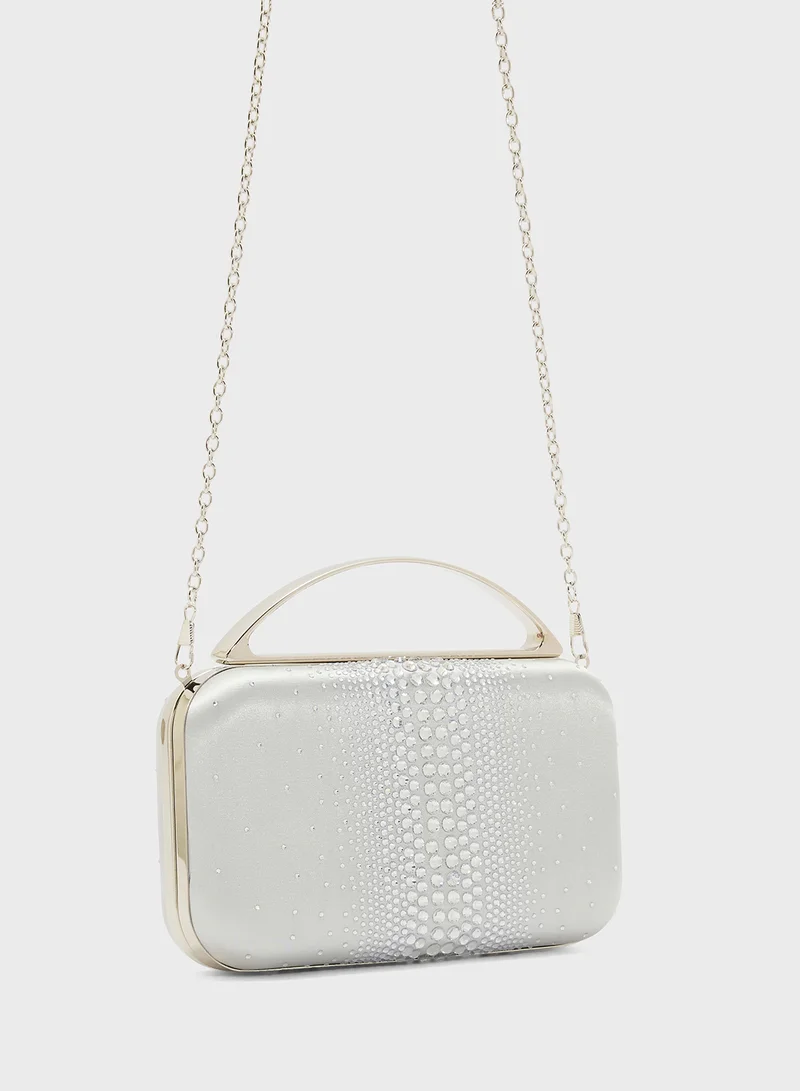 Ella Limited Edition Diamante Clutch With Metal Handle