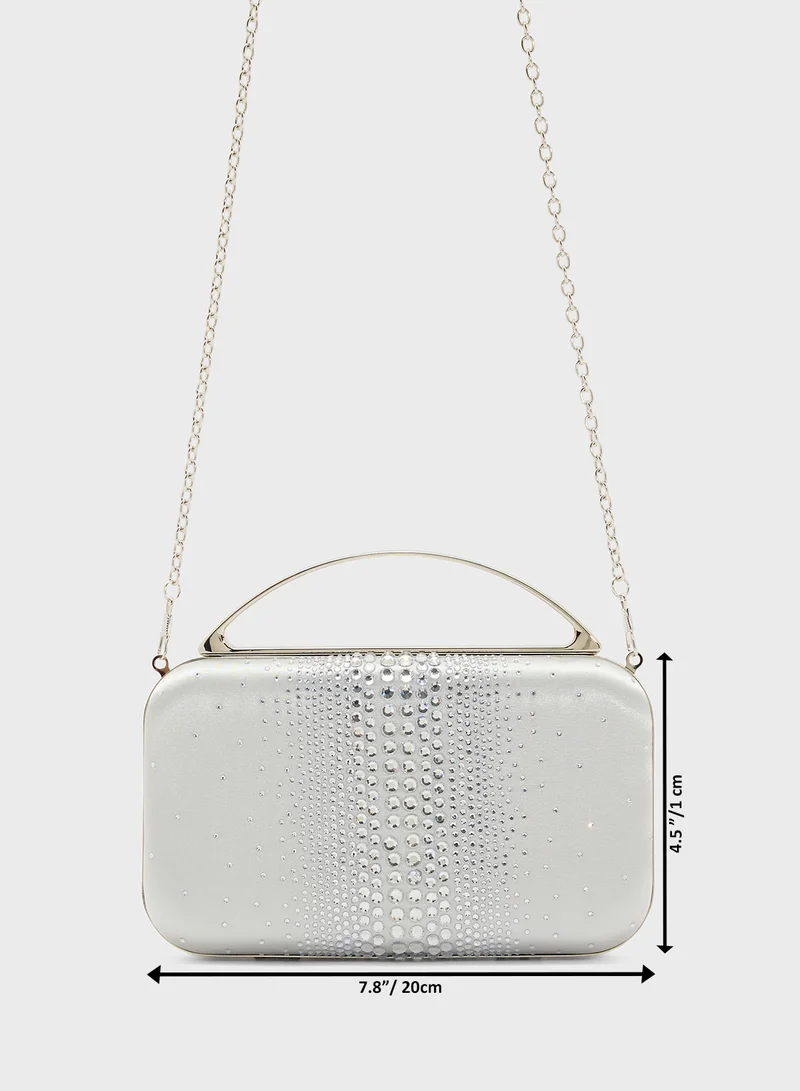 Ella Limited Edition Diamante Clutch With Metal Handle