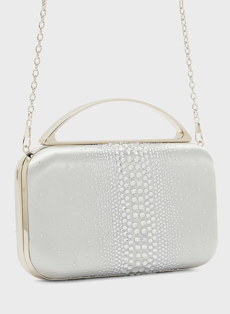 Ella Limited Edition Diamante Clutch With Metal Handle
