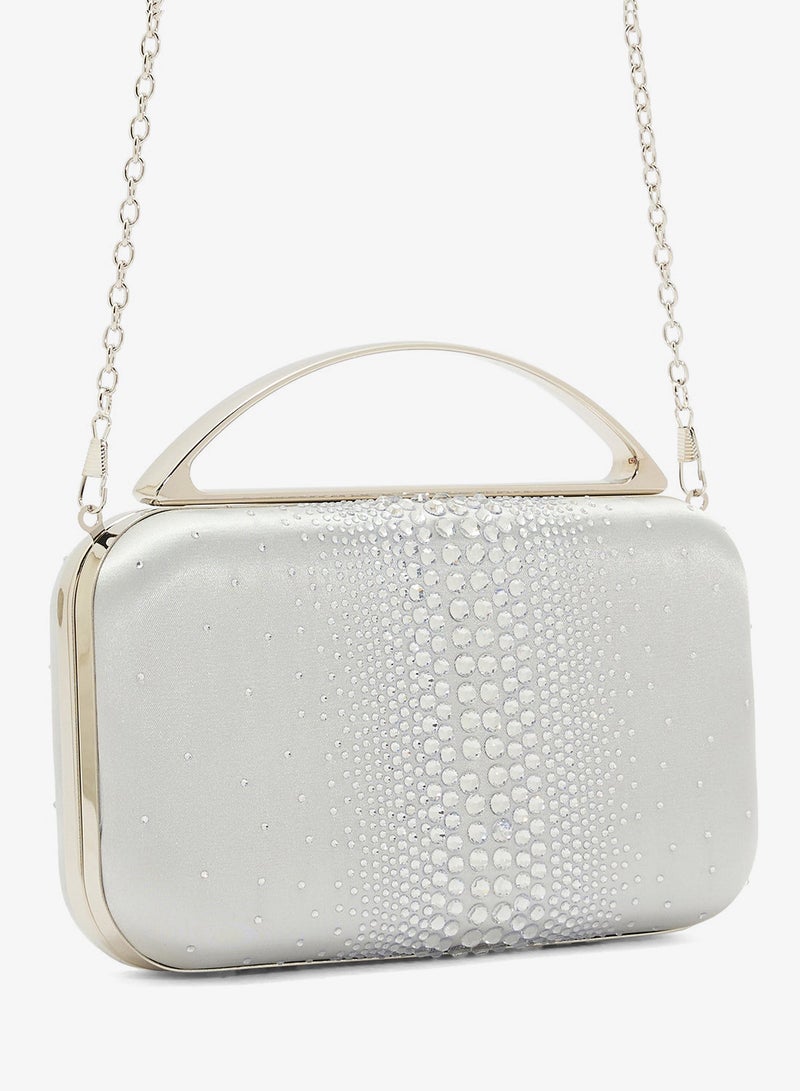 Ella Limited Edition Diamante Clutch With Metal Handle - Image 4