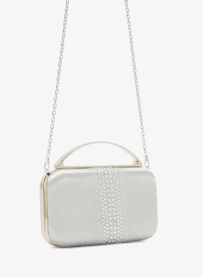 Ella Limited Edition Diamante Clutch With Metal Handle - Image 3