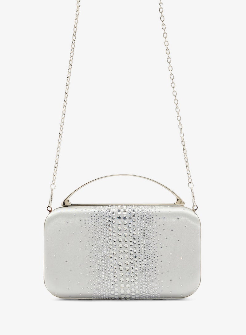Ella Limited Edition Diamante Clutch With Metal Handle - Image 1