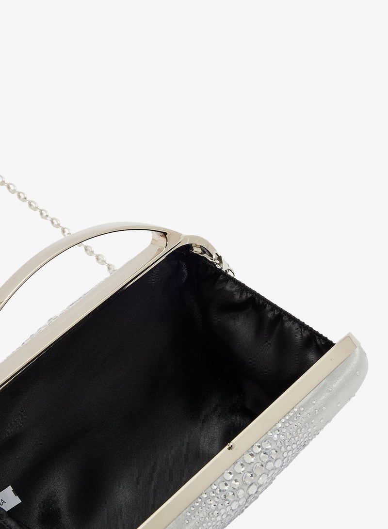 Ella Limited Edition Diamante Clutch With Metal Handle - Image 5
