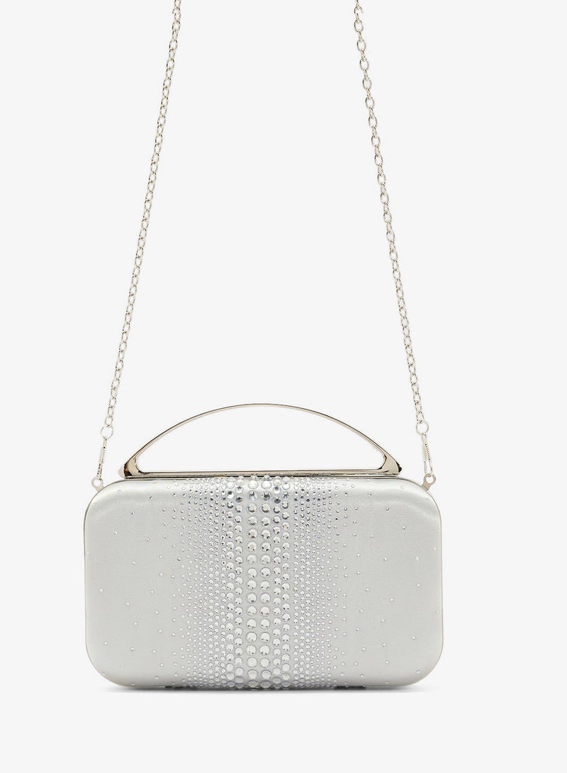 Ella Limited Edition Diamante Clutch With Metal Handle - Image 2