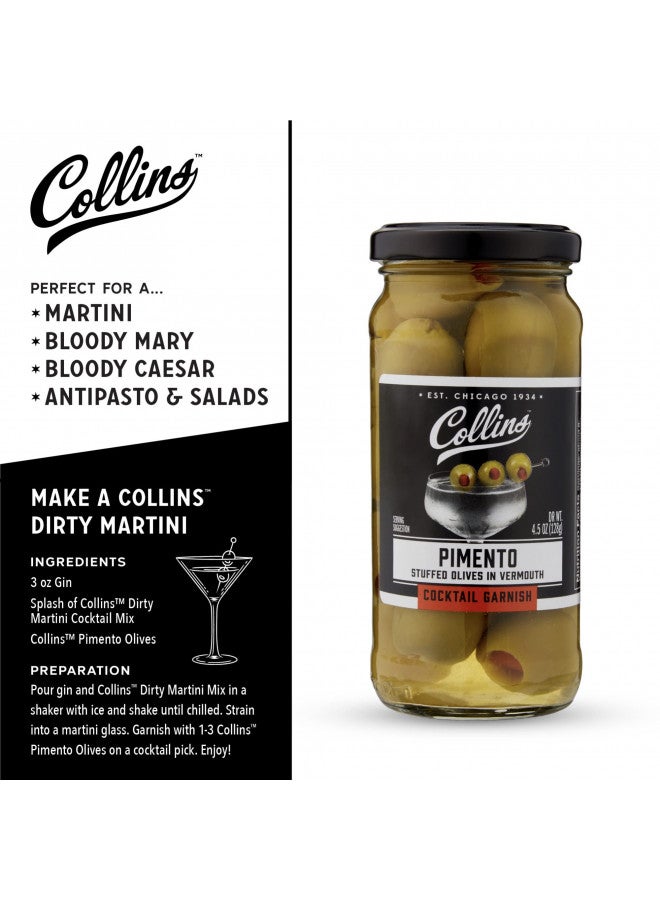 Collins Gourmet Vermouth Pimento Olives | Premium Garnish for Cocktails, Martinis, Drinks, Salads, Snack Trays, Charcuterie, and Cheese Spreads, 5oz - Image 2