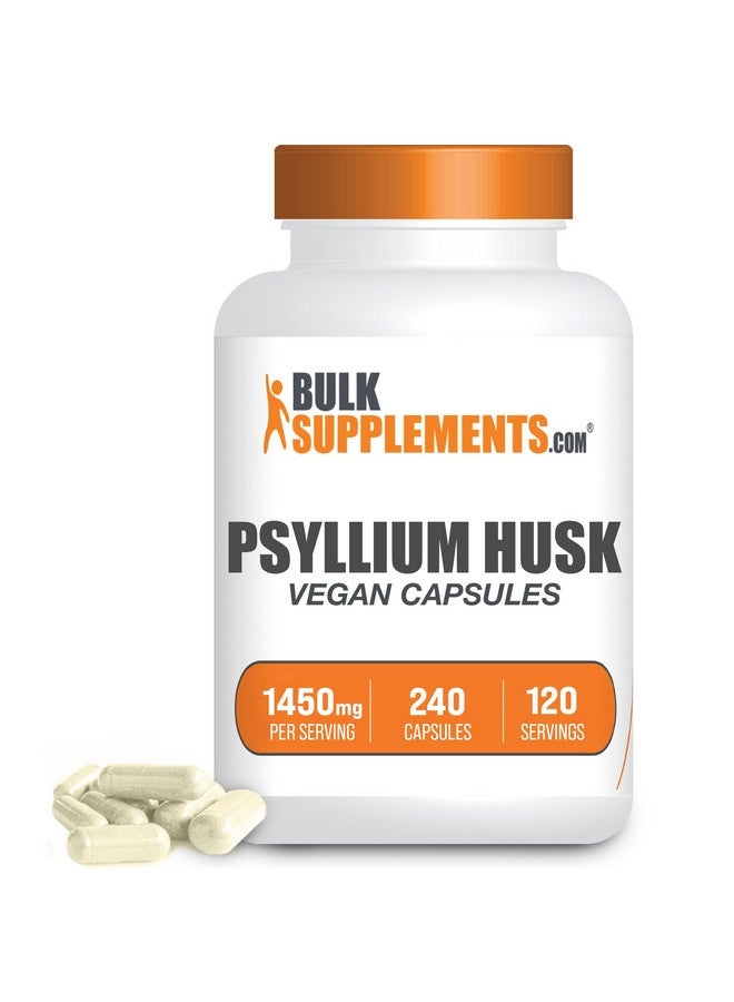 BULKSUPPLEMENTS.COM Psyllium Husk Capsules Fiber Supplement For Digestive Support Vegan Unflavored Gluten Free 2 Capsules Per Serving 4Month Supply (240 Veg Capsules) - Image 1