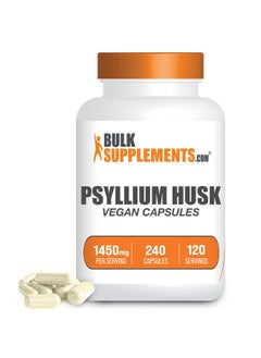 BULKSUPPLEMENTS.COM Psyllium Husk Capsules Fiber Supplement For Digestive Support Vegan Unflavored Gluten Free 2 Capsules Per Serving 4Month Supply (240 Veg Capsules)  - Image 2