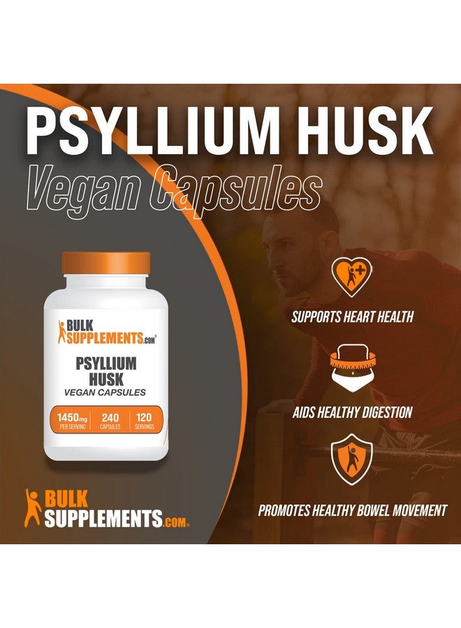 BULKSUPPLEMENTS.COM Psyllium Husk Capsules Fiber Supplement For Digestive Support Vegan Unflavored Gluten Free 2 Capsules Per Serving 4Month Supply (240 Veg Capsules) - Image 4